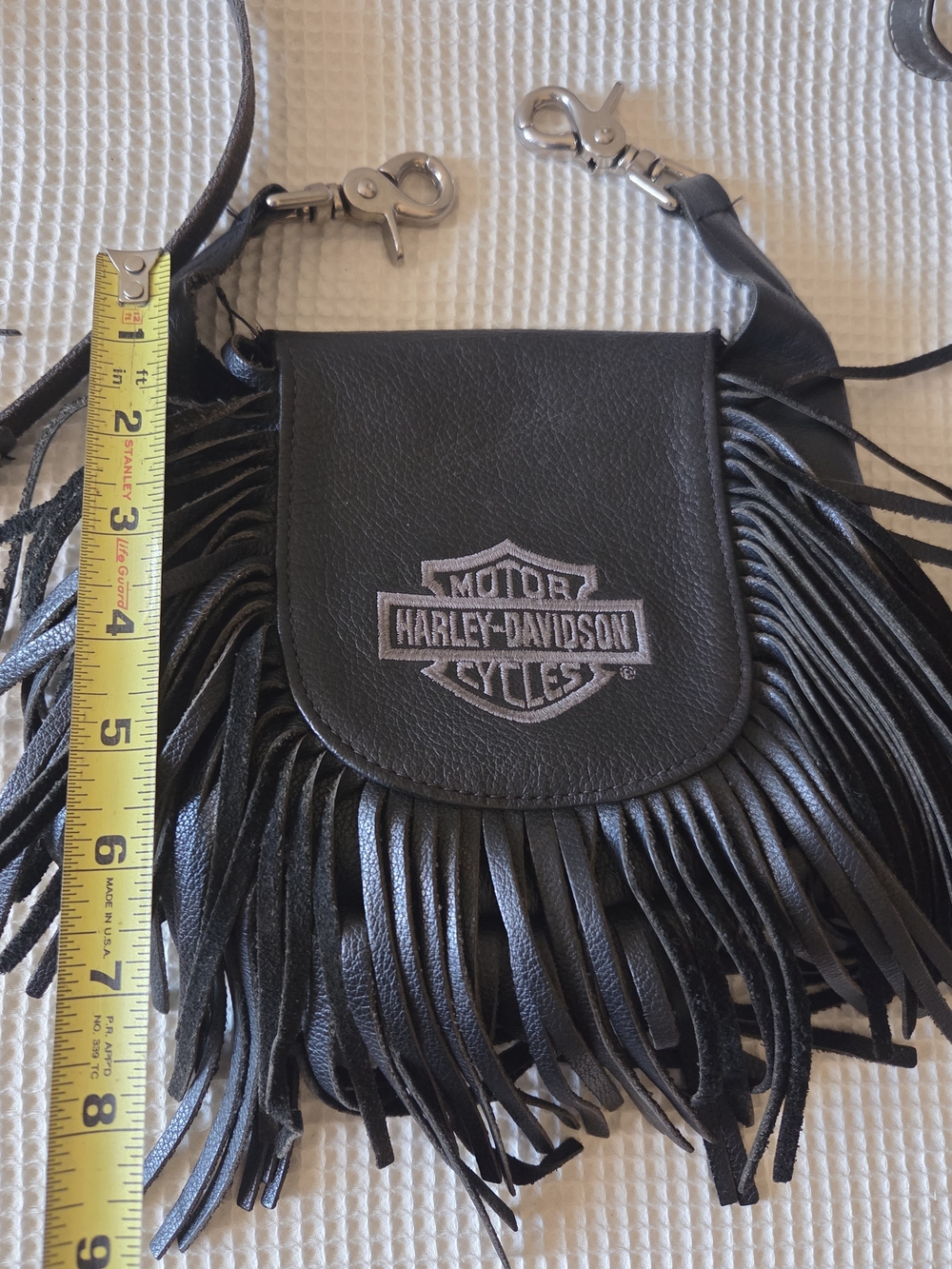 Harley-Davidson Black Leather Fringe Crossbody Bag - Picture 5 of 13
